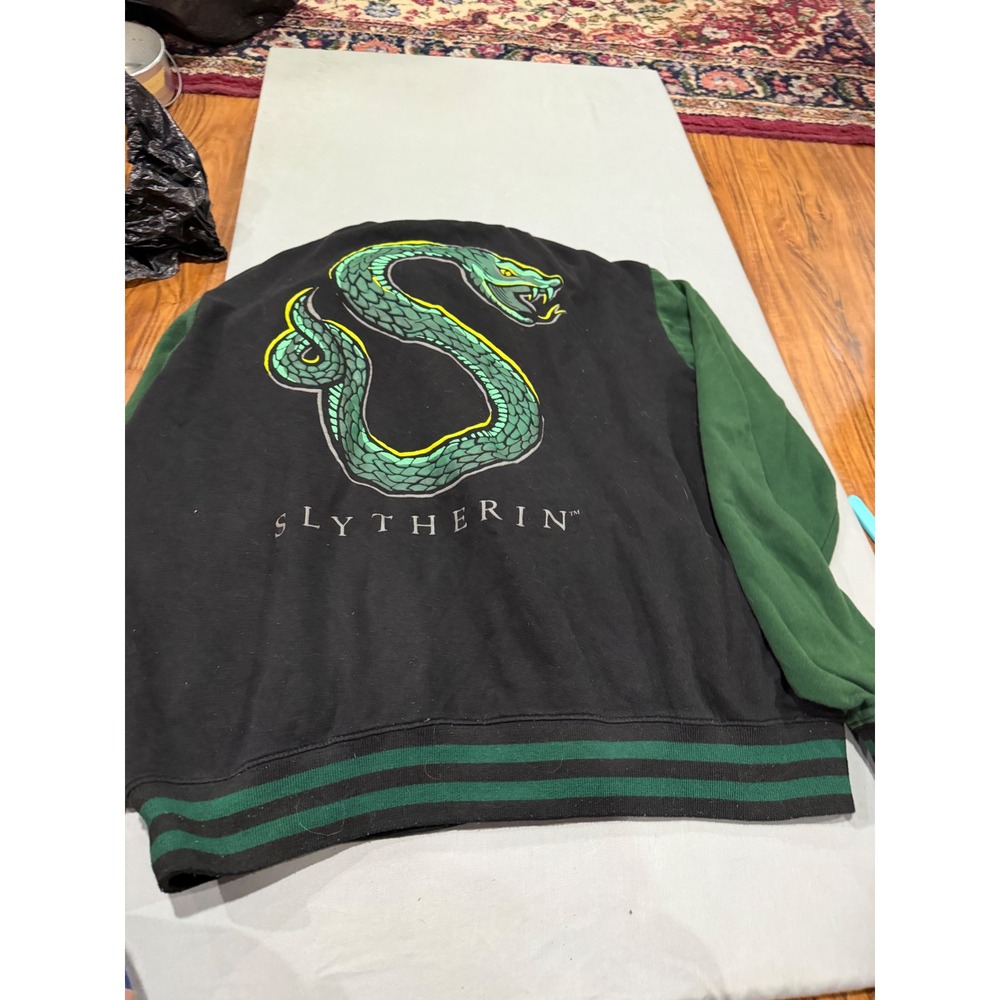 Wizardcore Unisex Harry Potter Slytherin Varsity Hoodie XL Black Green